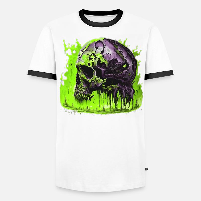Crâne effrayant Helloween T-shirt contrasté Homme