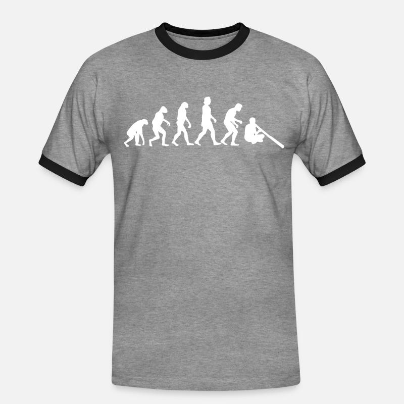 Didgeridoo evolution - Men's Ringer Shirt - heather grey/black