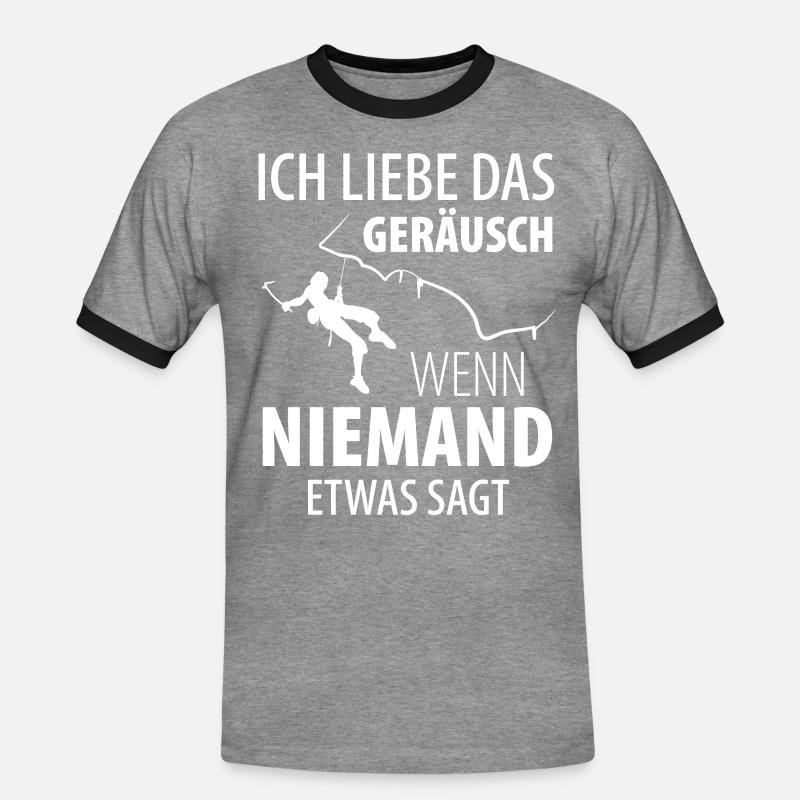 Eisklettern Eiskletterer Eispickel - Männer Kontrast-T-Shirt - Grau meliert/Schwarz