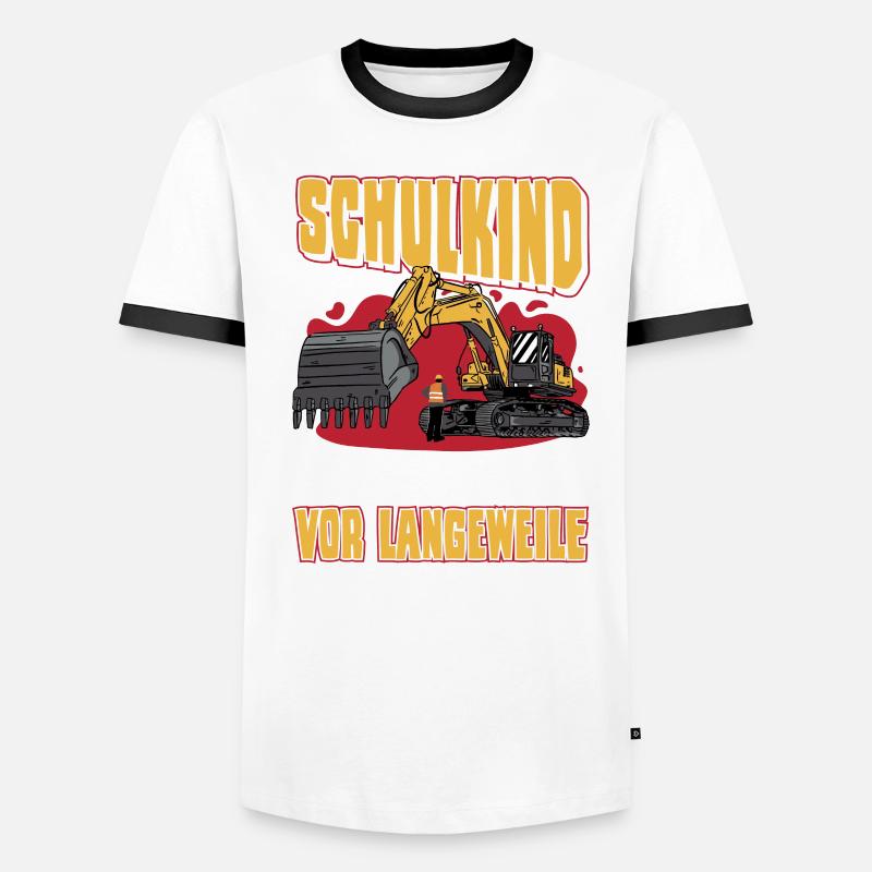 Bagger Schulbeginn Schulanfänger Schulkind Männer Kontrast-T-Shirt