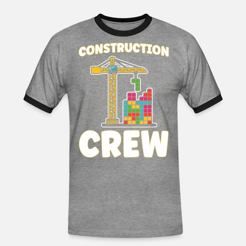 Crew clamping module module - Men's Ringer Shirt - heather grey/black