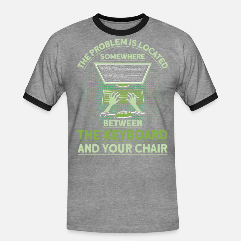 Das Problem ist lokalisiert Sysadmin - Männer Kontrast-T-Shirt - Grau meliert/Schwarz