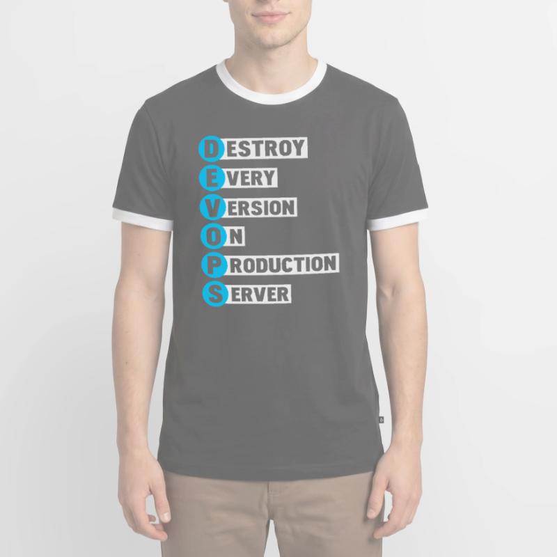 Devops Sys-Admin Developer Heroes Design Men's Ringer Shirt