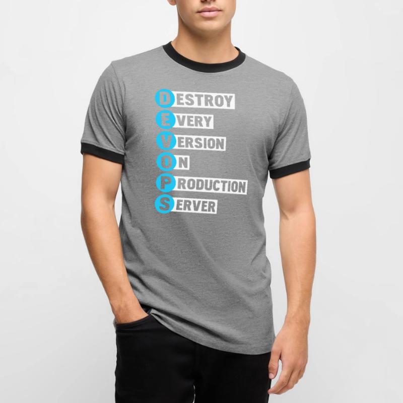 Devops Sys-Admin Developer Heroes Conception T-shirt contrasté Homme