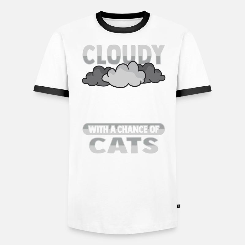 Nuageux avec une chance pour la conception de chat T-shirt contrasté Homme