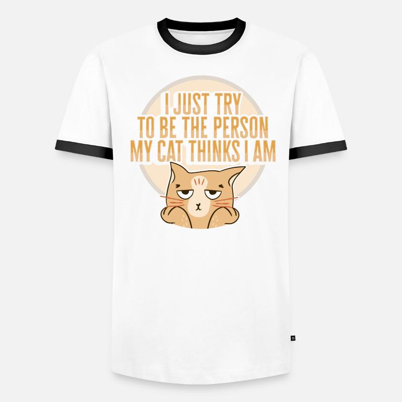 Conception de mème de chat pour une dame de chat T-shirt contrasté Homme