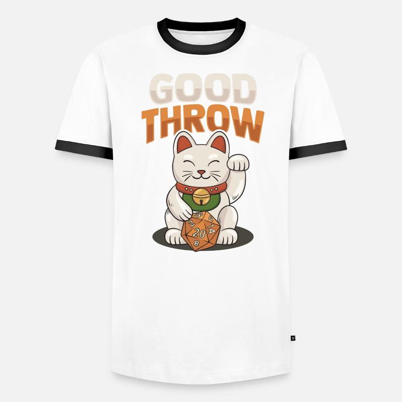 Conception d’agitation de chat chinois pour un T-shirt contrasté Homme