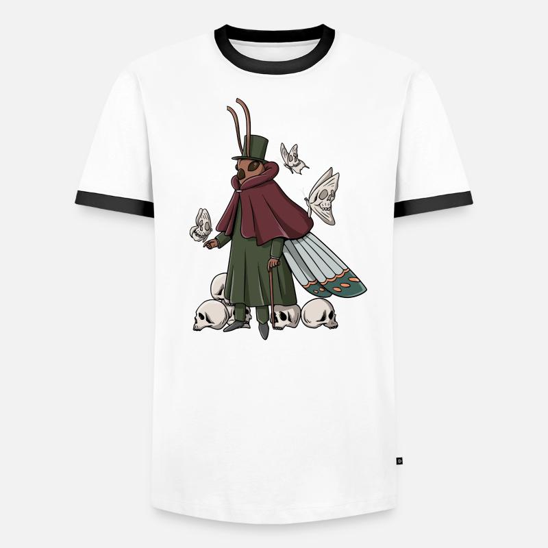 Emo Gothic Butterfly Graphic Men's Ringer Shirt