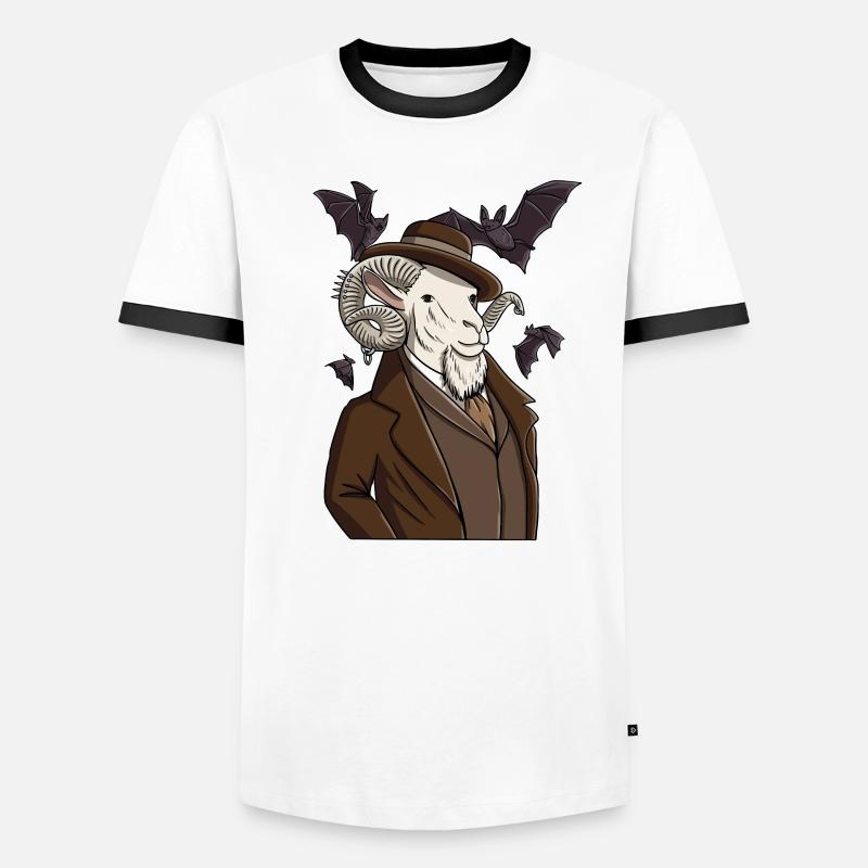 Emo Goat Gothique Graphique T-shirt contrasté Homme