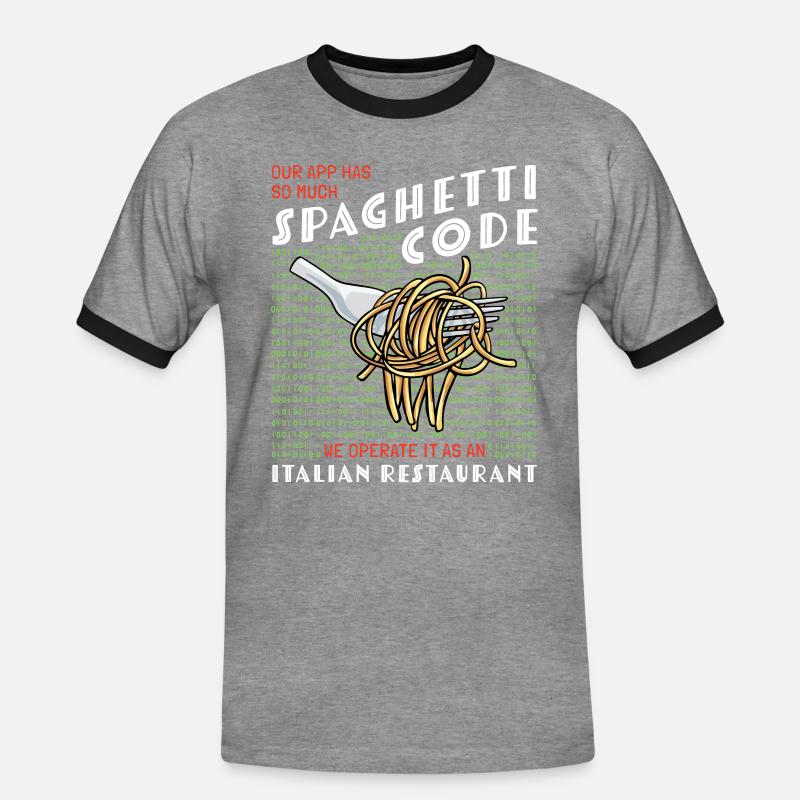 Computer programming - Men's Ringer Shirt - heather grey/black