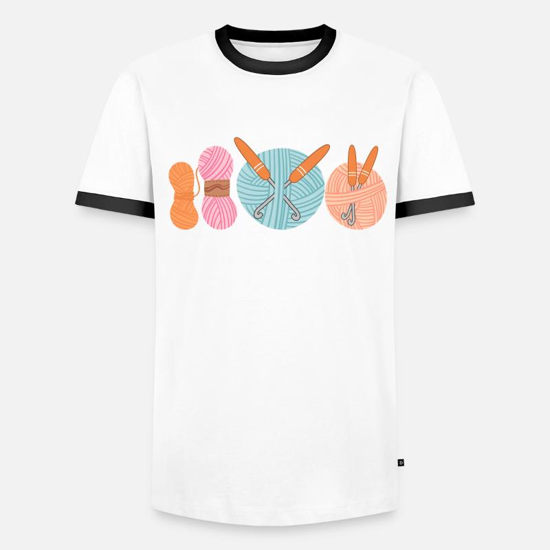 Crochet Lover Funny Loop & Hook Design Männer Kontrast-T-Shirt