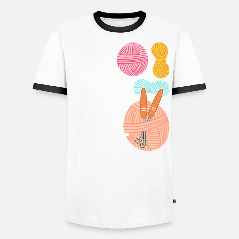 Crochet Lover Funny Loop & Hook Design Männer Kontrast-T-Shirt
