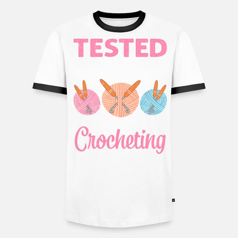 Crochet Lover Funny Loop & Hook Design Männer Kontrast-T-Shirt