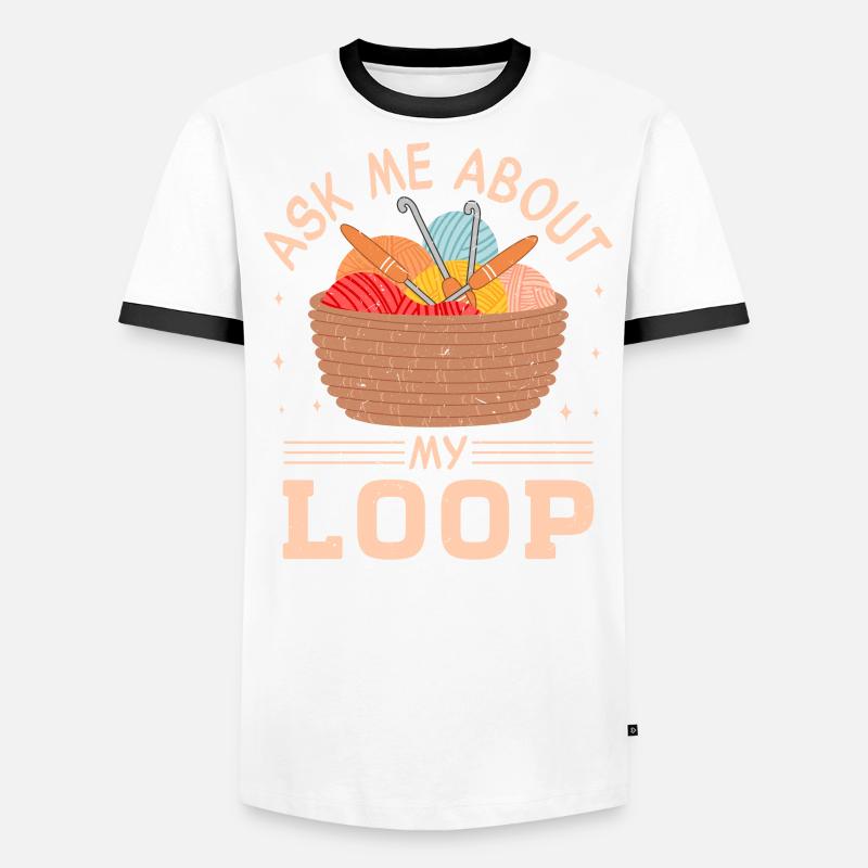 Crochet Lover Funny Loop & Hook Design Männer Kontrast-T-Shirt