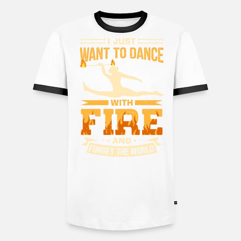 Fire Baton Fire Dance Fire Dancer Fire Dancer Men's Ringer Shirt