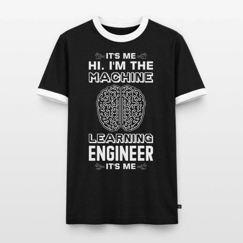 Machine Learning Algorithms AI Data Analyst Men's Ringer Shirt
