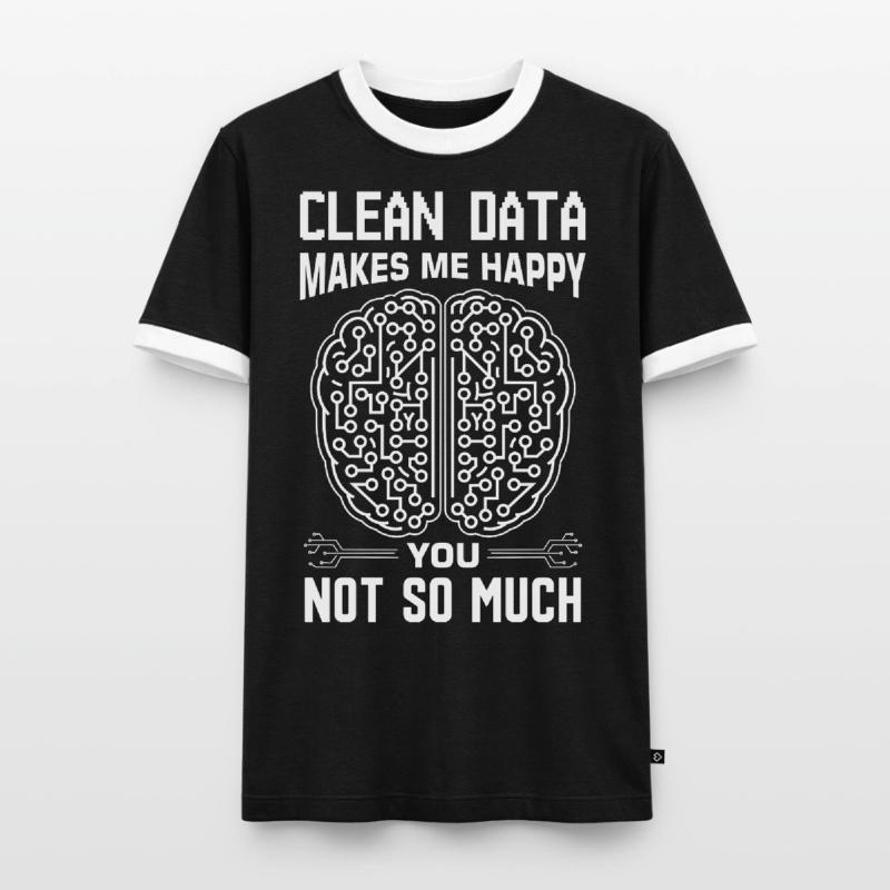 Machine Learning Algorithms AI Data Analyst Men's Ringer Shirt