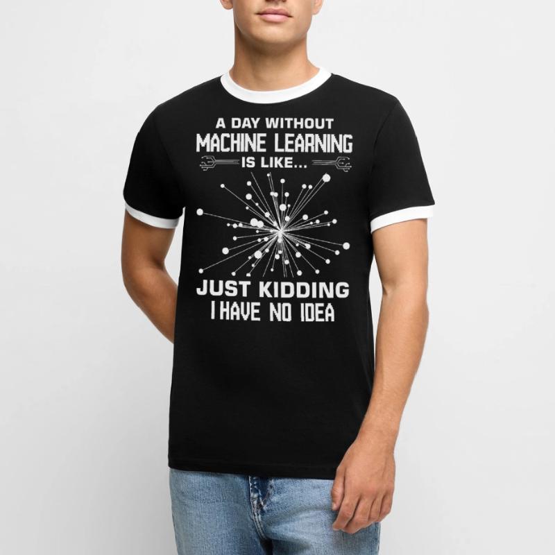 Machine Learning Algorithmen KI Datenanalyst Männer Kontrast-T-Shirt