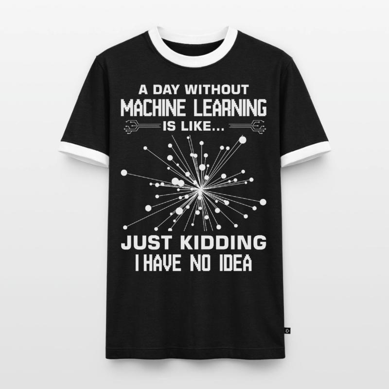 Machine Learning Algorithms AI Data Analyst Men's Ringer Shirt