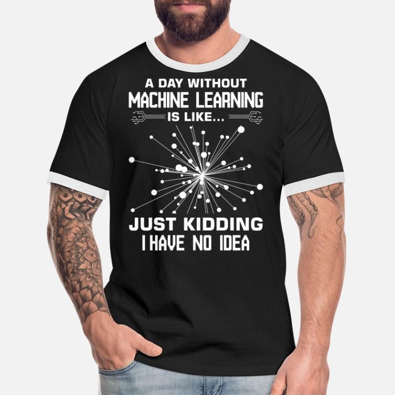 Machine Learning Algorithmen KI Datenanalyst Männer Kontrast-T-Shirt