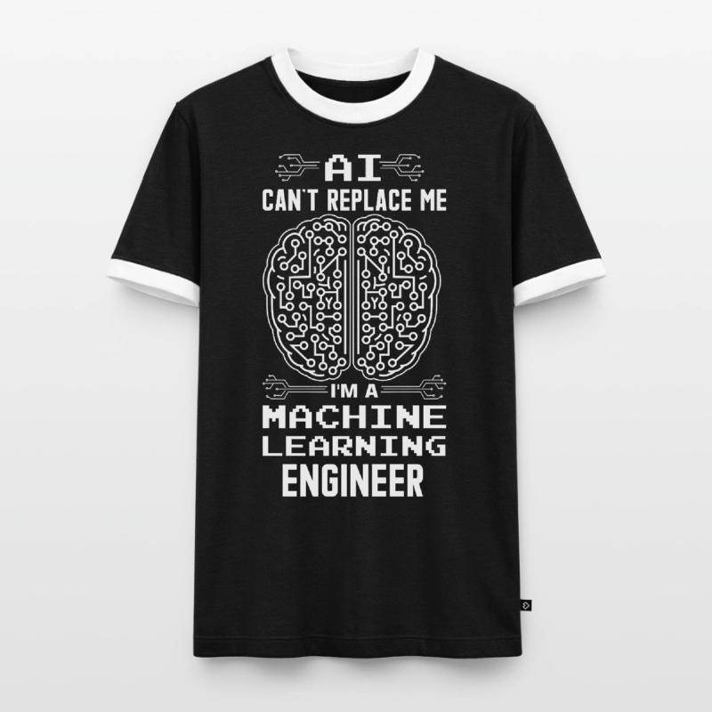 Machine Learning Algorithms AI Data Analyst Men's Ringer Shirt