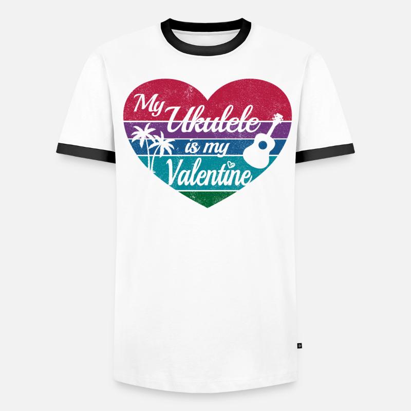 Mon ukulélé est ma Saint-Valentin T-shirt contrasté Homme