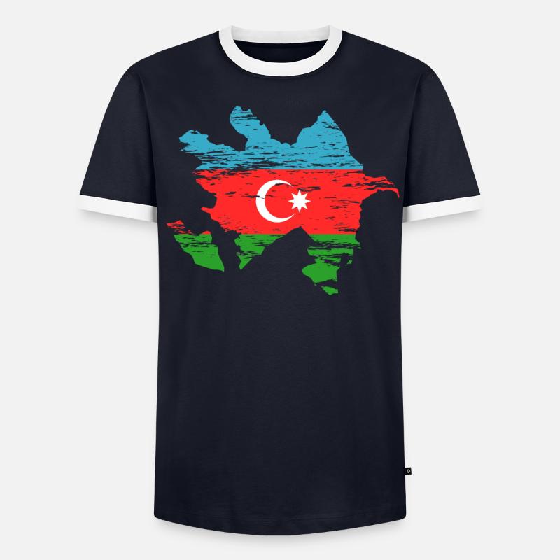 Azerbaijan map used Men's Ringer Shirt