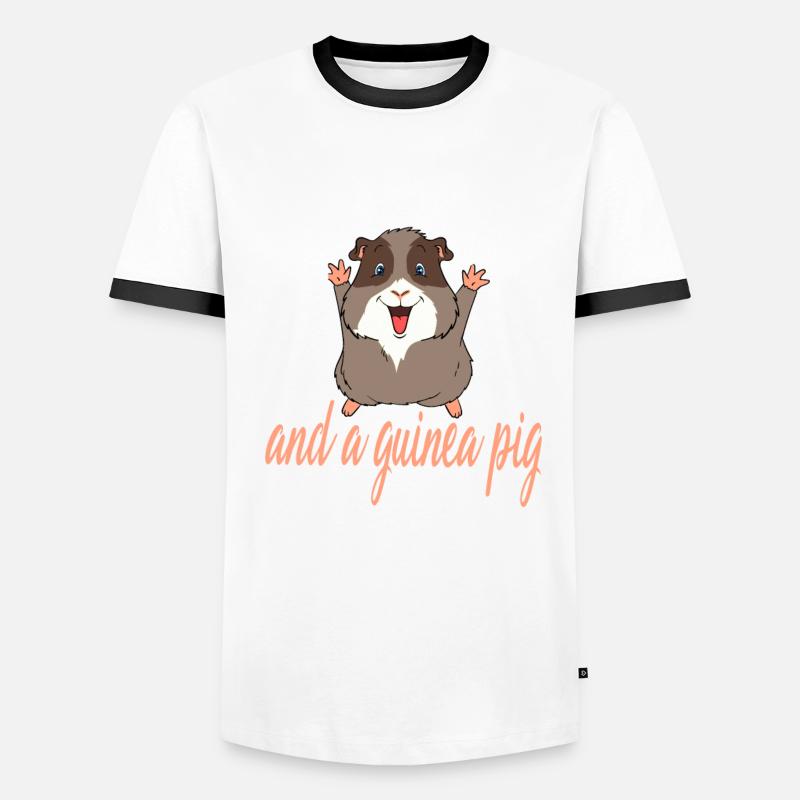 Conception d'amour et de cochons d'Inde T-shirt contrasté Homme