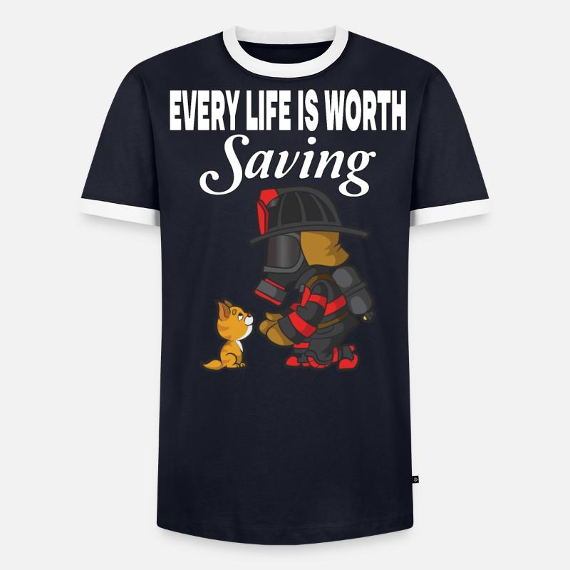 Every life is worth saving Men's Ringer Shirt