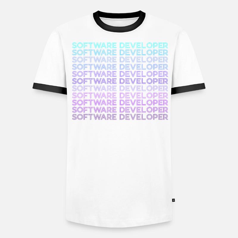 Software Developer Computer Programmer Retro Men's Ringer Shirt