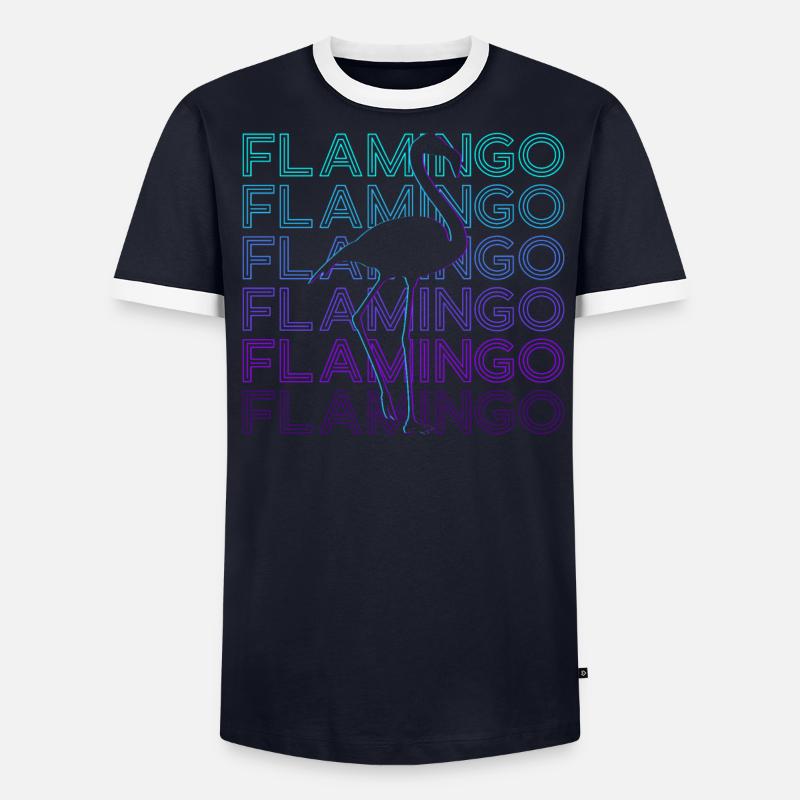 Flamingo Retro Geschenk - Männer Kontrast-T-Shirt - undefined