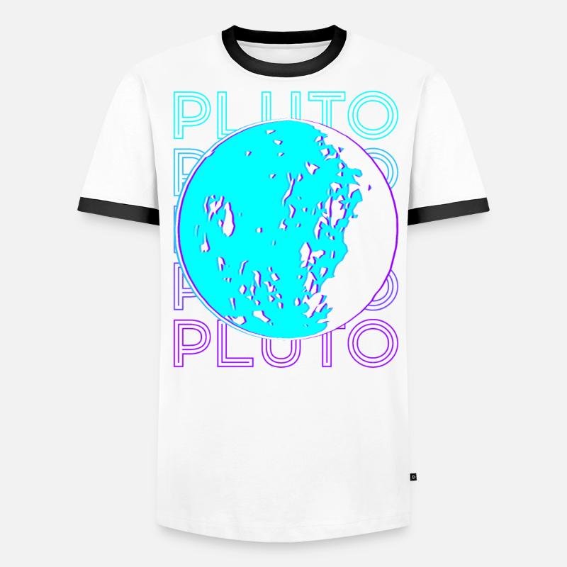 Pluto Retro Männer Kontrast-T-Shirt