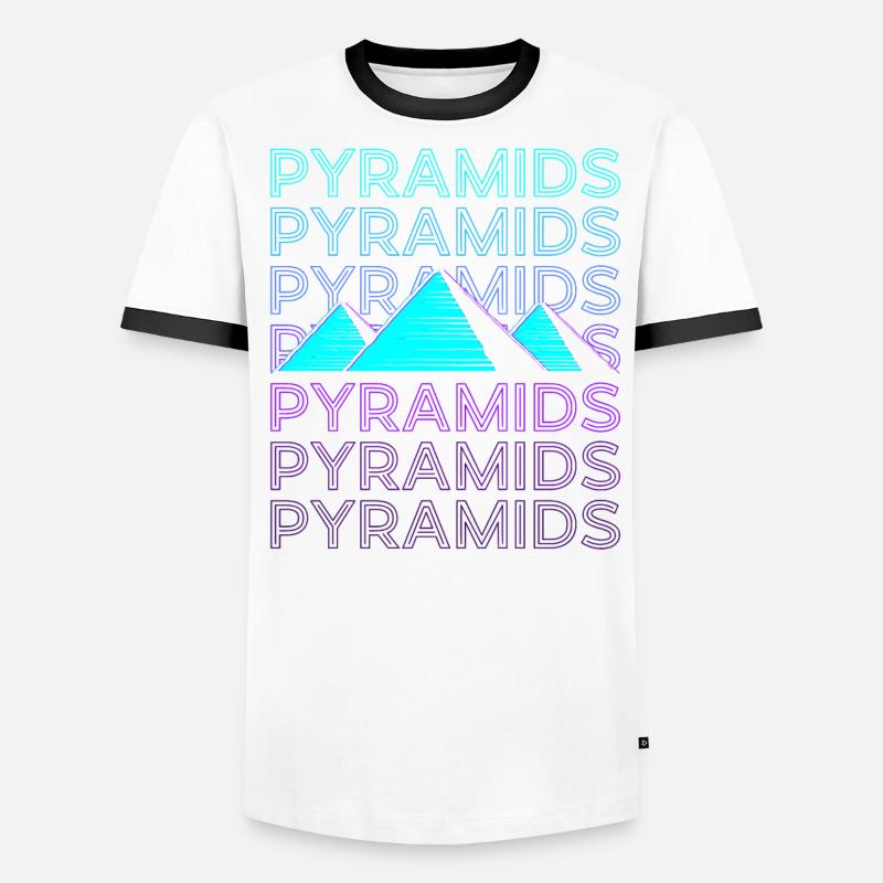 Pyramides Pyramide égyptienne Rétro T-shirt contrasté Homme