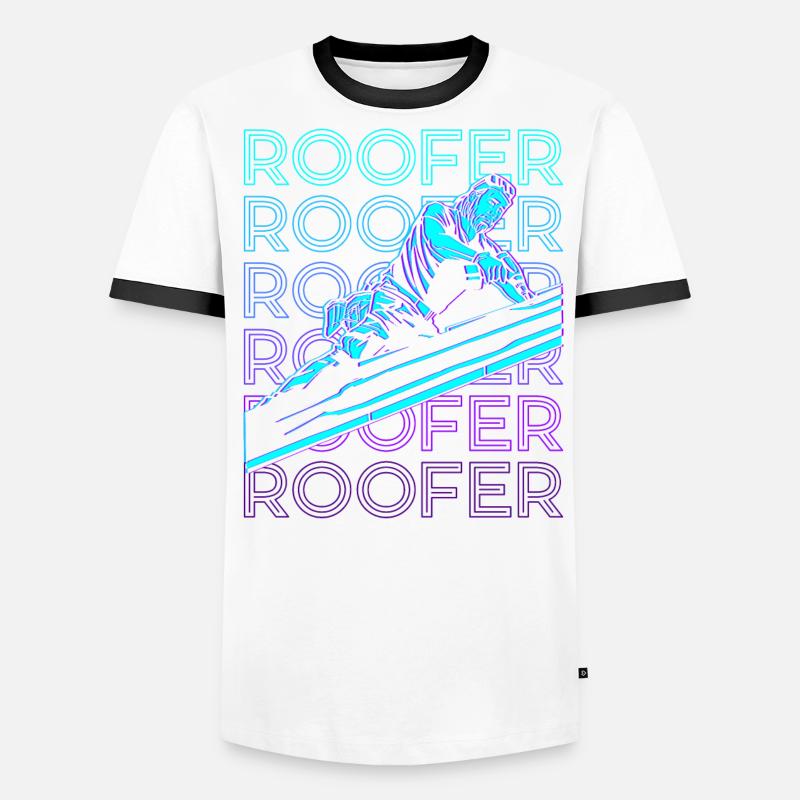 Dachdecker Dachkonstruktion Retro Männer Kontrast-T-Shirt