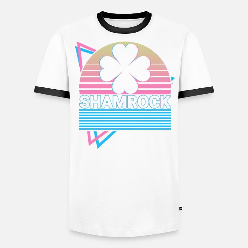 Cloverleaf Leaf St. Patrick Irish Shamrock Ret T-shirt contrasté Homme