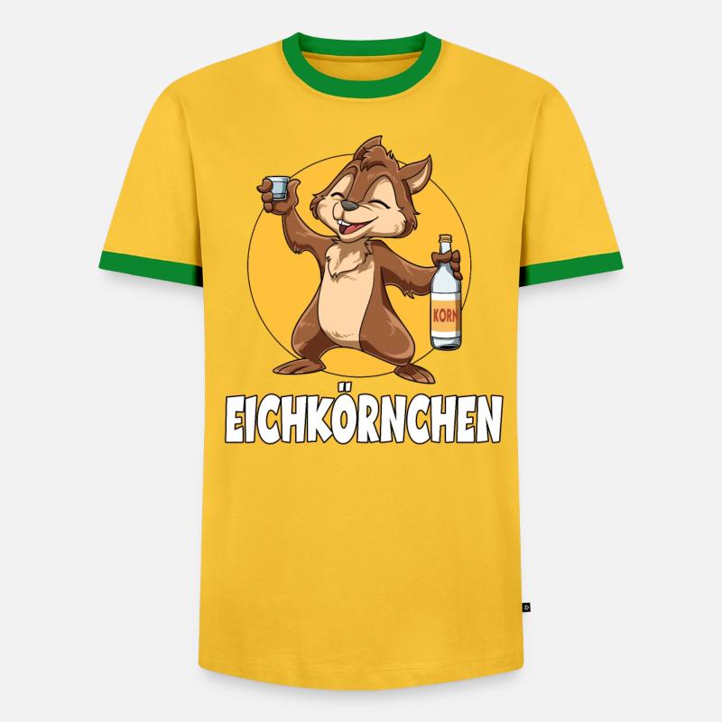 Eichkörnchen Eichhörnchen mit Korn - Männer Kontrast-T-Shirt - undefined