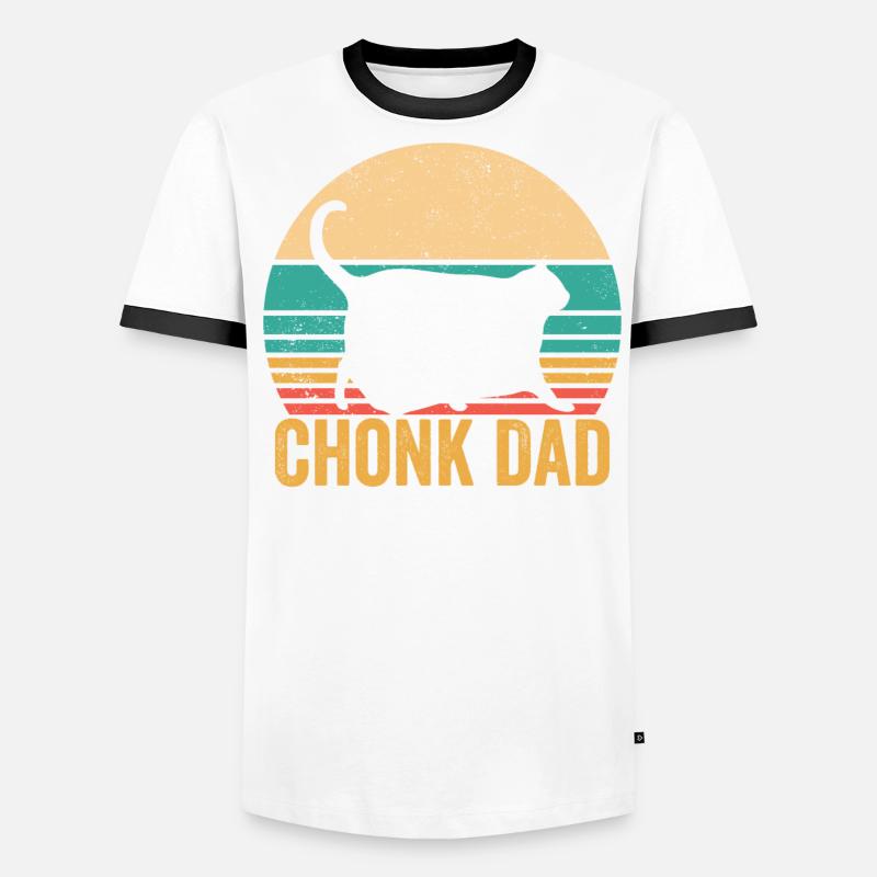 Chonk Meme Chat Chonk Papa T-shirt contrasté Homme