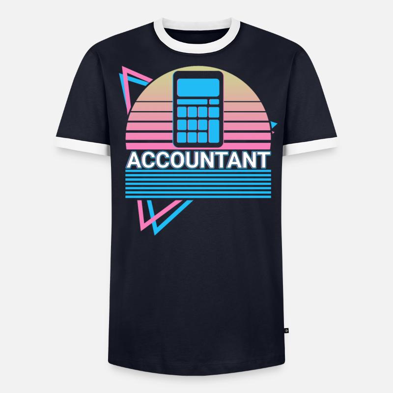 Comptable Calcul Comptabilité Rétro T-shirt contrasté Homme