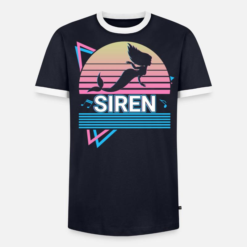 Sirene Retro Männer Kontrast-T-Shirt