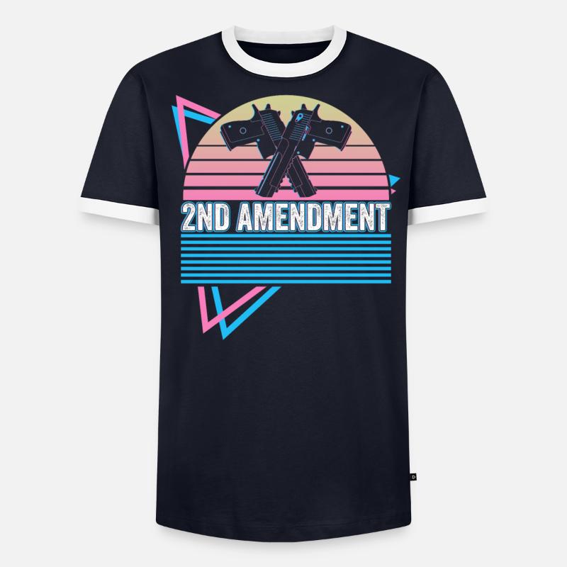 2. Amendement rétro à la Constitution T-shirt contrasté Homme