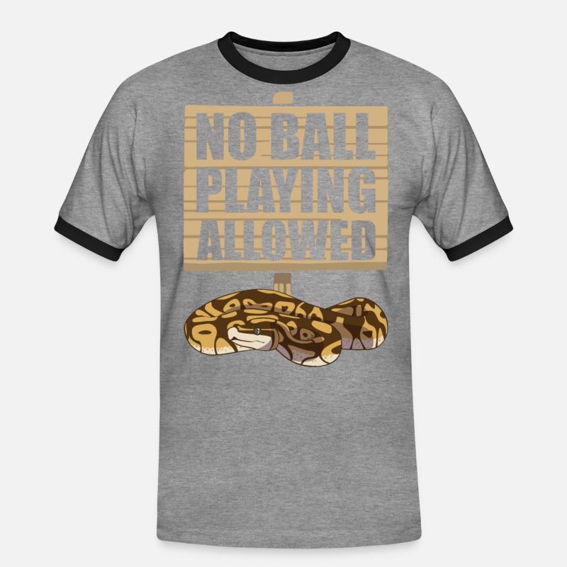 Funny Ball Python Snake - Men's Ringer Shirt - heather grey/black