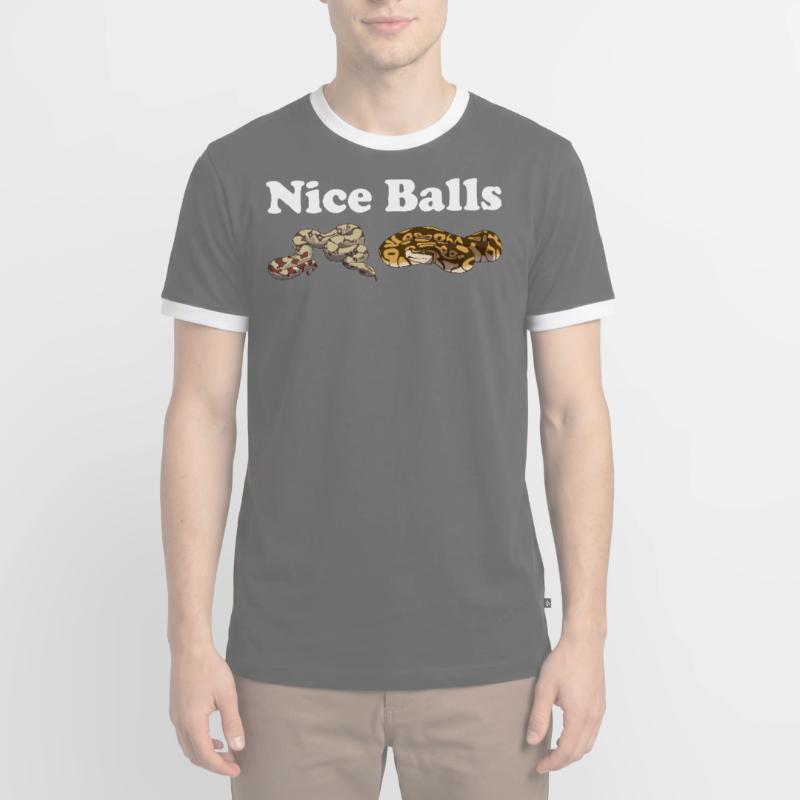 Drôle de boule Python Serpent T-shirt contrasté Homme