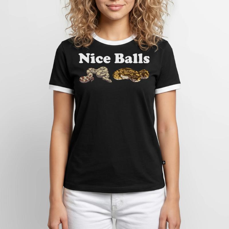 Funny Ball Python Snake Men's Ringer Shirt