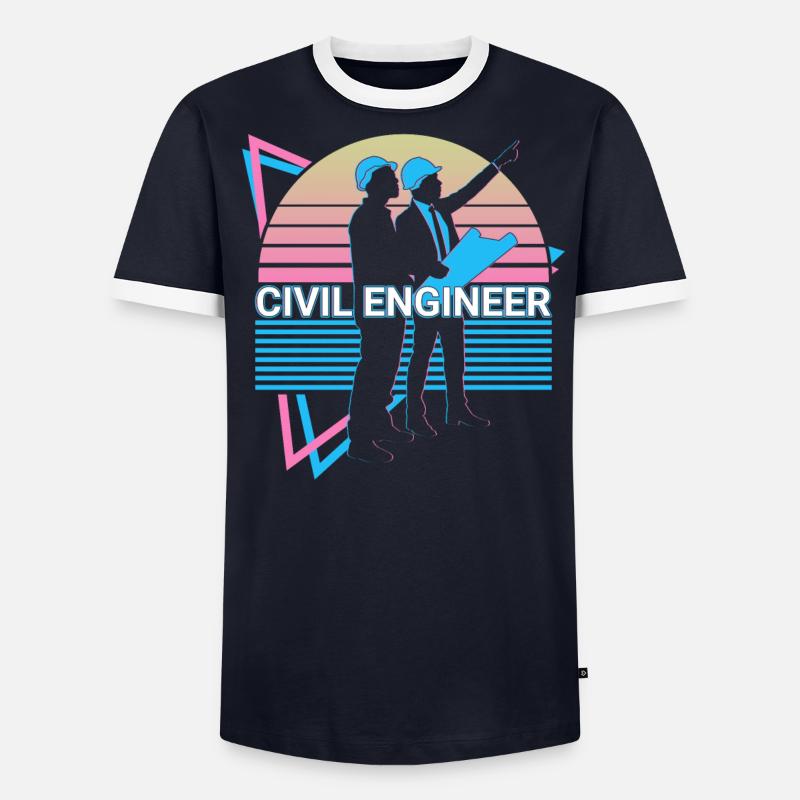 Civil Engineer Civil Engineering Retro Men's Ringer Shirt