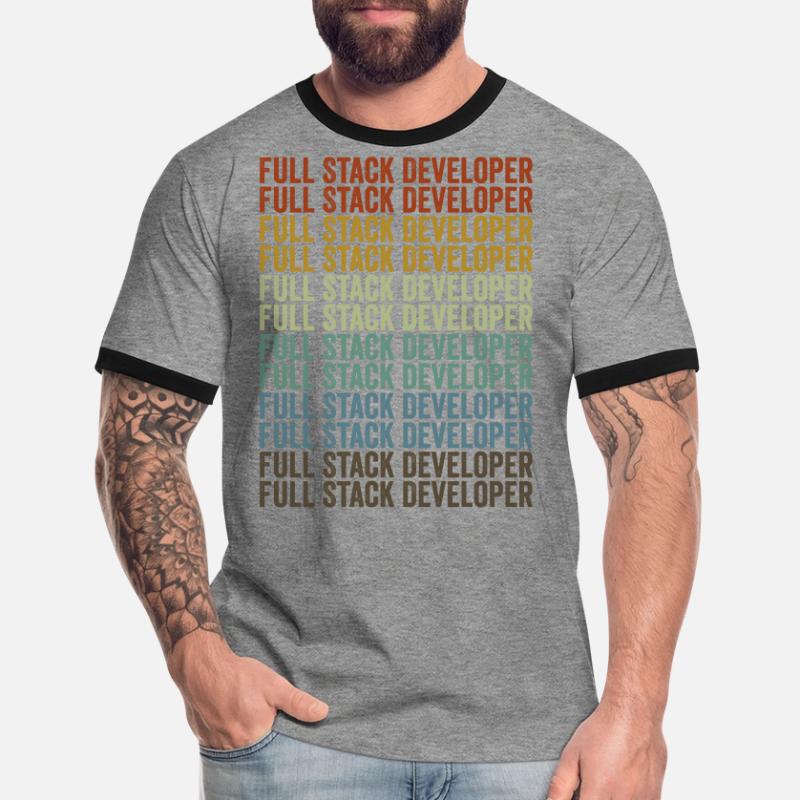 Full Stack Developer Coding Programmer Full St Men's Ringer Shirt