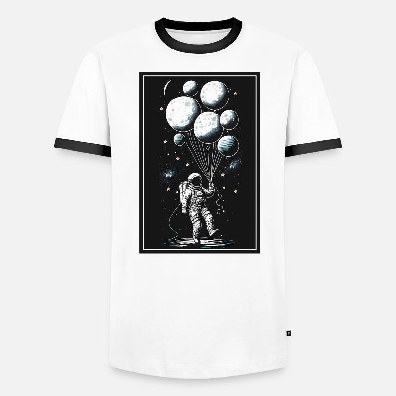 Astronaute Ballon Planète Spaceman Espace Espace T-shirt contrasté Homme