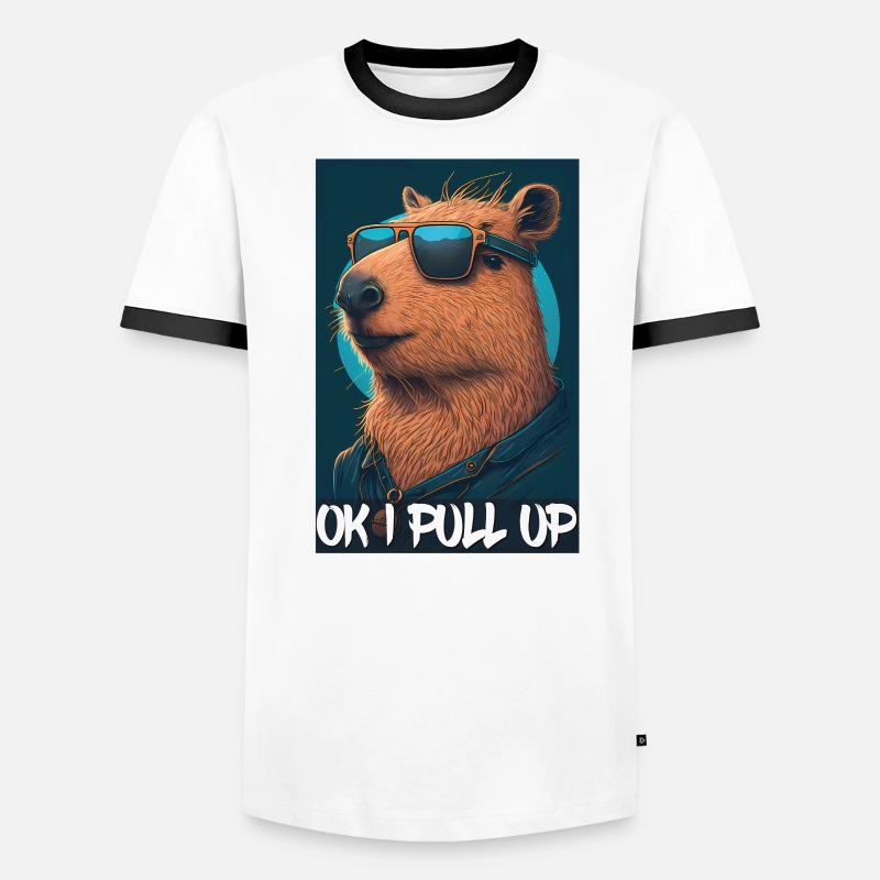 Capybara Capybara Cochon d’Inde Mèmes rongeurs T-shirt contrasté Homme