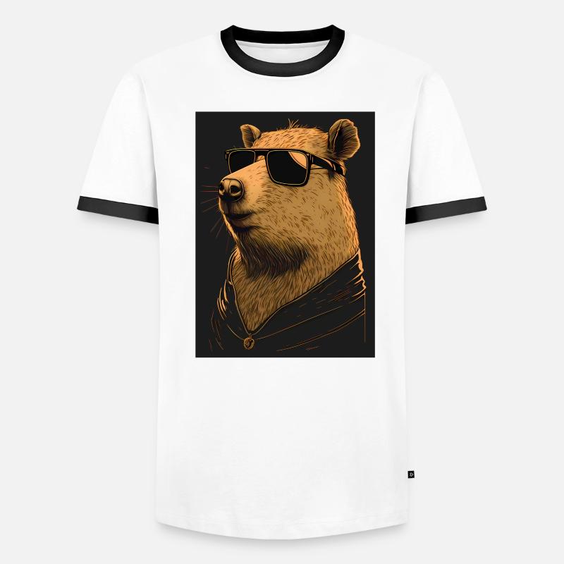 Capybara Capybara Cochon d’Inde Mèmes rongeurs T-shirt contrasté Homme