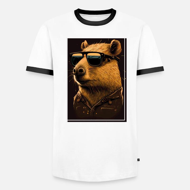 Capybara Capybara Cochon d’Inde Mèmes rongeurs T-shirt contrasté Homme