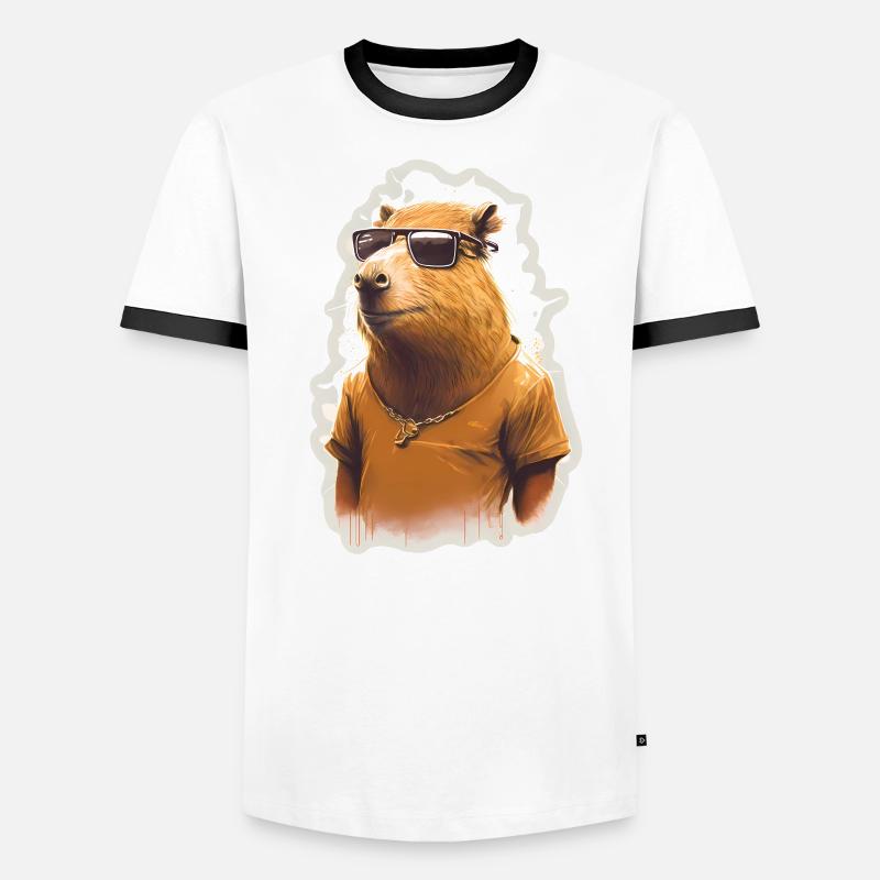 Capybara Capybara Cochon d’Inde Mèmes rongeurs T-shirt contrasté Homme